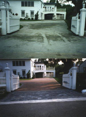 Brick & Cobblestone Driveway Before and After